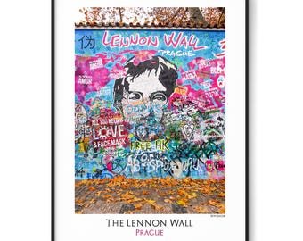 The Lennon Wall-John Lennon-Prague-fine art poster print