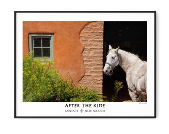 After the Ride-Santa Fe-New Mexico-Horse-Adobe-Southwestern Decor-Wall Art-Photography-Horse Photography-Santa Fe-Gift-Southwest Gift