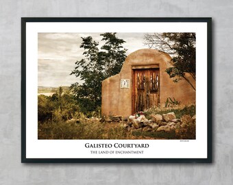 Galisteo Courtyard Poster Print | New Mexico | Southwest Art | Land of Enchantment