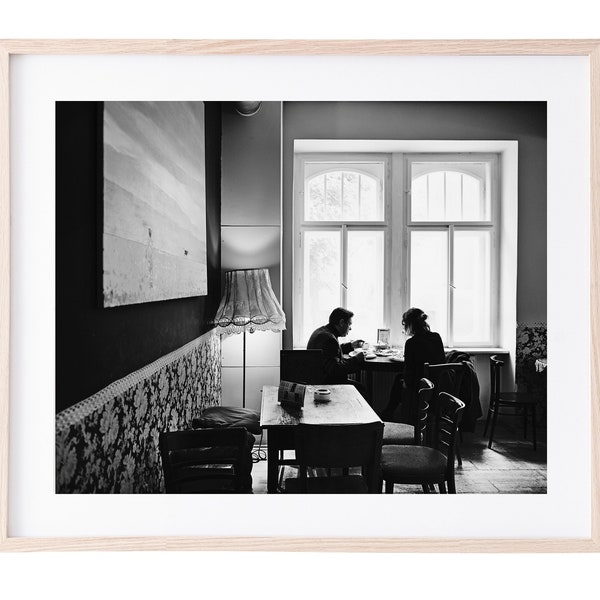 Breakfast at La Cavou-Prague-French Cafe-Large Wall Art-Wanderlust Gift-Kitchen Decor-Cafe-Moulin a Cafe-Travel Photography-Kitchen Wall Art