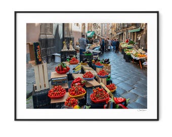 Catania Market - Fine Art Poster Print - Italy -Tomatoes