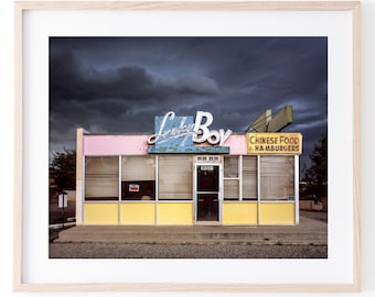 Storm Over the Lucky Boy-Art Deco-New Mexico-Cafe-Albuquerque-Extra Large Wall Art-Large Wall Art-Art Print-Kitchen Art-Kitchen Decor