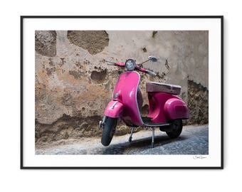 Pink Vespa-Italy-Large Wall Art-Italy Print-Naples