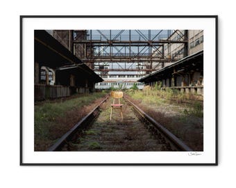 Chair and Tracks - Prague -Fine Art Poster Print