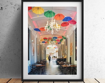 Prague Umbrellas-Wanderlust Gift-Prague-Cafe-Large Wall Art-Photography-Umbrella-Umbrellas-Moulin A Cafe
