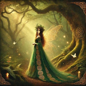 Celtic Fairy Queen Wall Art Mystical Fantasy Art Digital Print Irish Mythology Wall Décor Fairy Lover Gift Idea For Her Digital Download