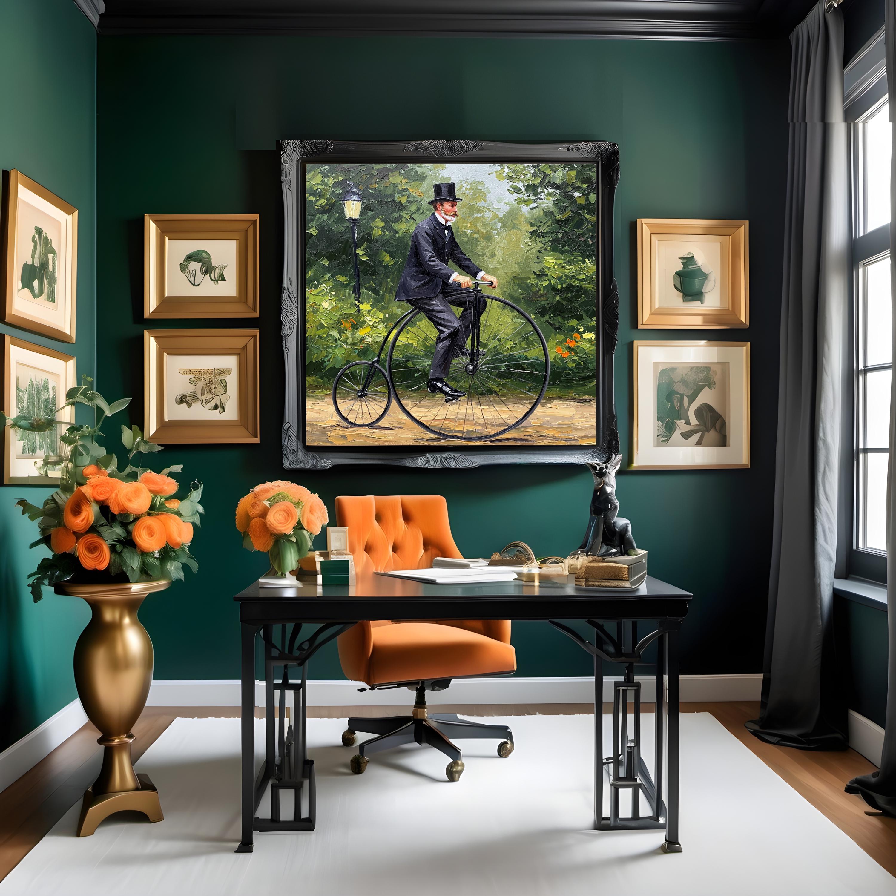 Victorian Penny Farthing Print: Antique Bicycle Rider, Nostalgic Wall ...