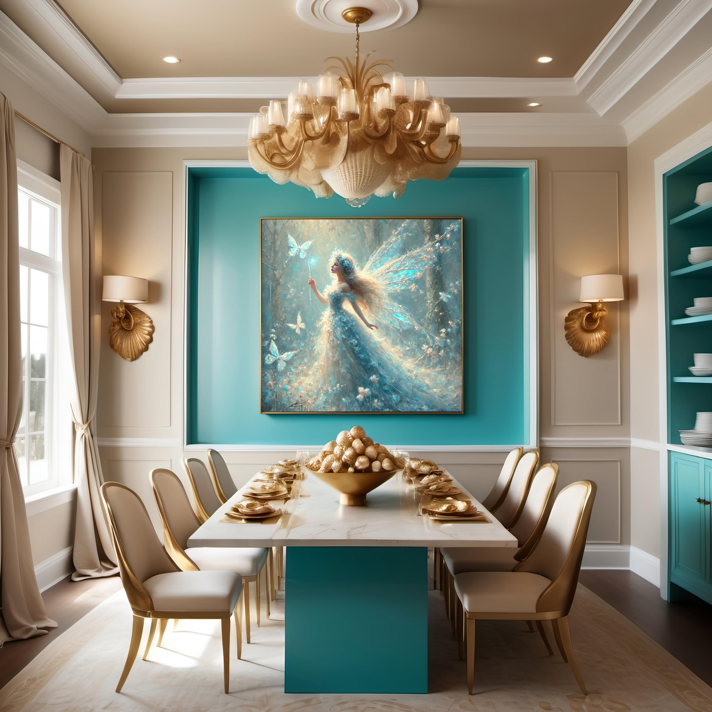Powder Blue Butterfly Fairy Art Print: Enchanted Frost Fantasy Wall ...