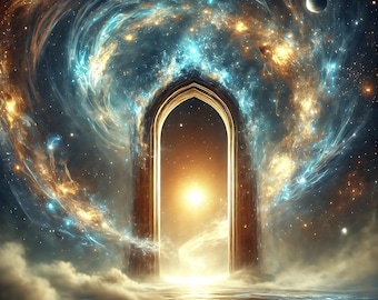 Celestial Gateway Painting Cosmic Portal Digital Art Surreal Dreamscape Wall Art Fantasy Sci-Fi Digital Print Gift Mystical Universe Decor