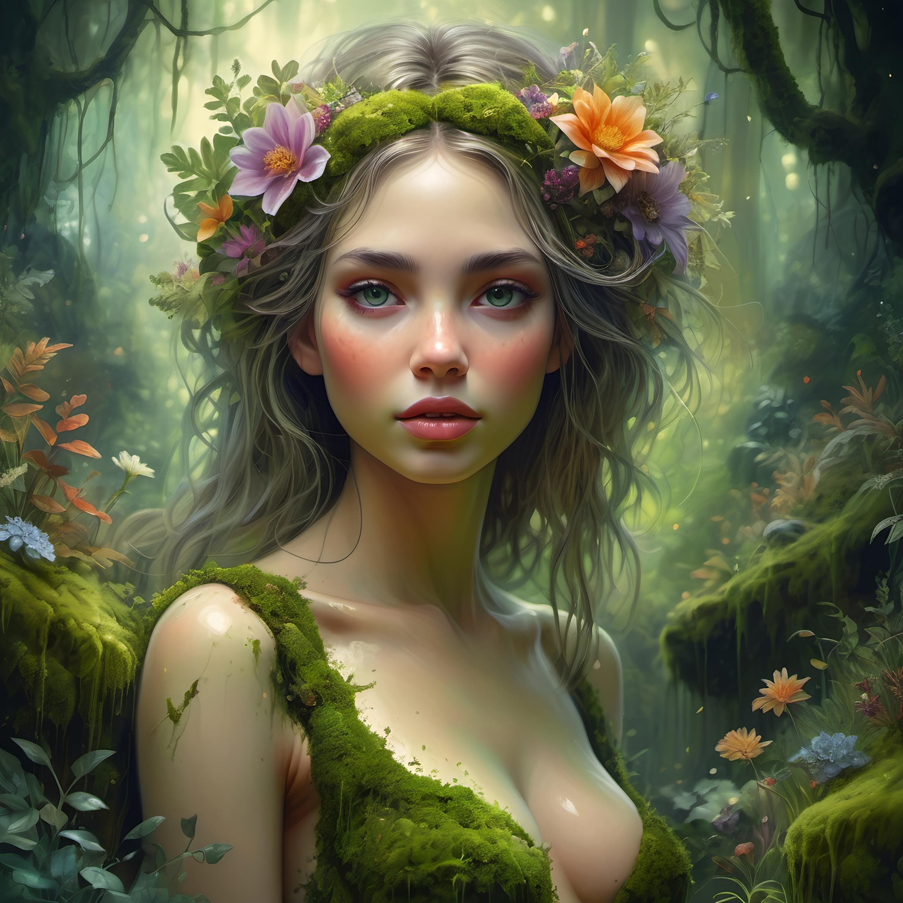 Nature Goddess Art Print: Dreamy Floral Fantasy (digital Download) - Etsy