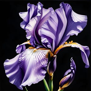 Purple Iris Floral Digital Download Elegant Botanical Wall Art Purple Flower Digital Print for Living Room Décor Flower Lover Gift Idea