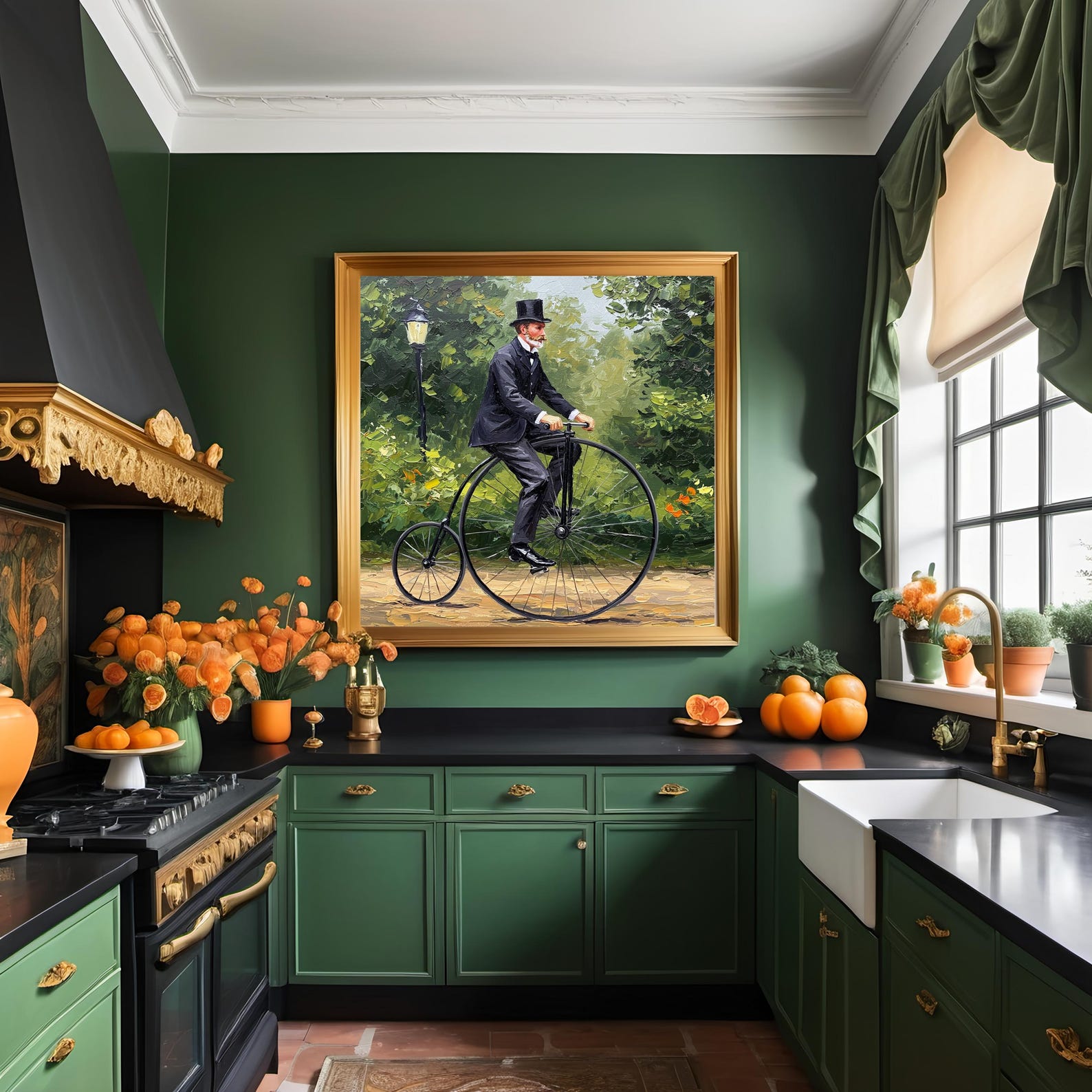 Victorian Penny Farthing Print: Antique Bicycle Rider, Nostalgic Wall ...