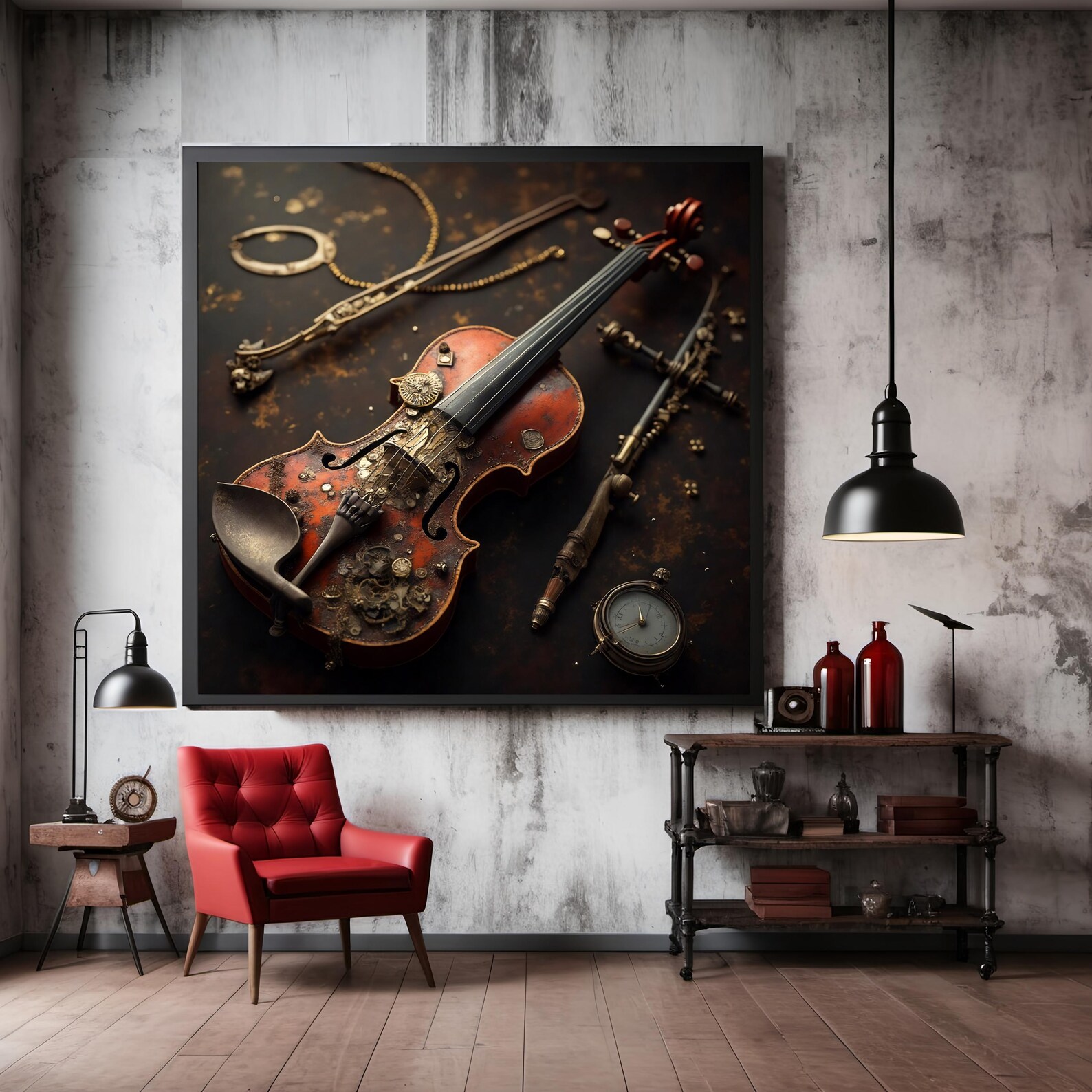 Steampunk Clockwork Violin Art: Music Room Decor (digital Download) - Etsy