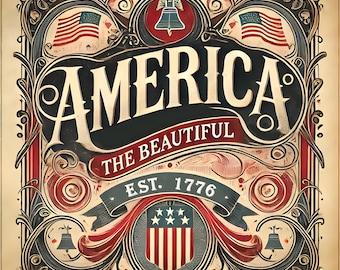 Arte mural patriótico de Estados Unidos, impresión vintage de la bandera estadounidense, decoración de EE. UU.