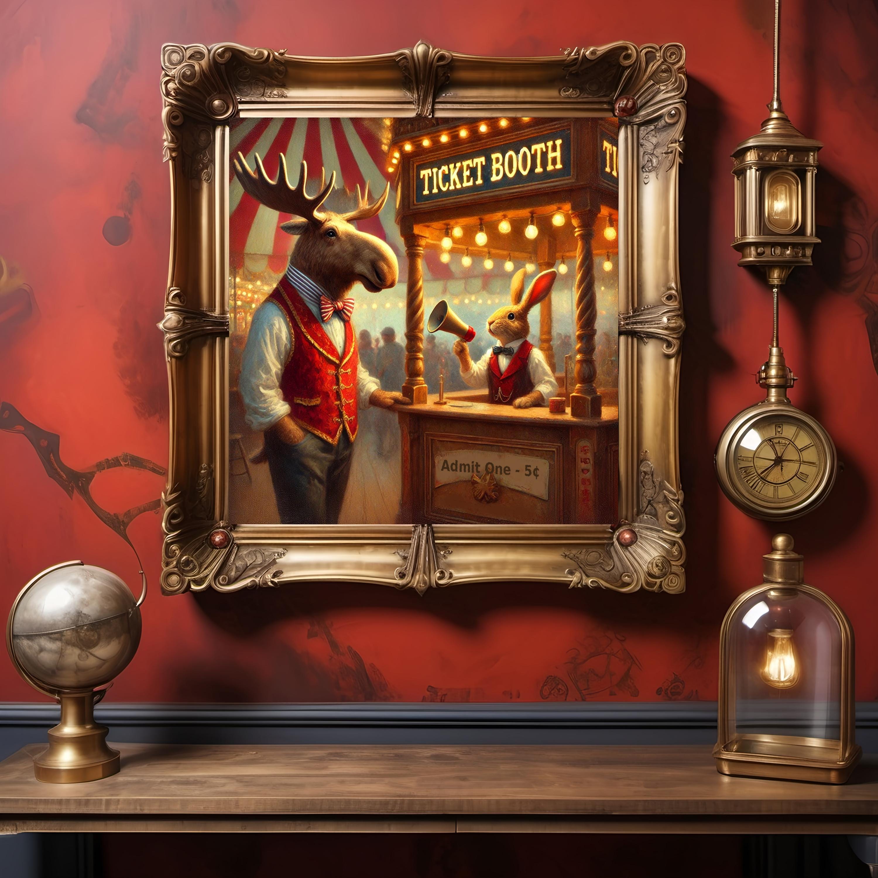 King Rabbit Booth Vintage Carnival Print: Moose & Rabbit Ticket Booth (digital Download ...