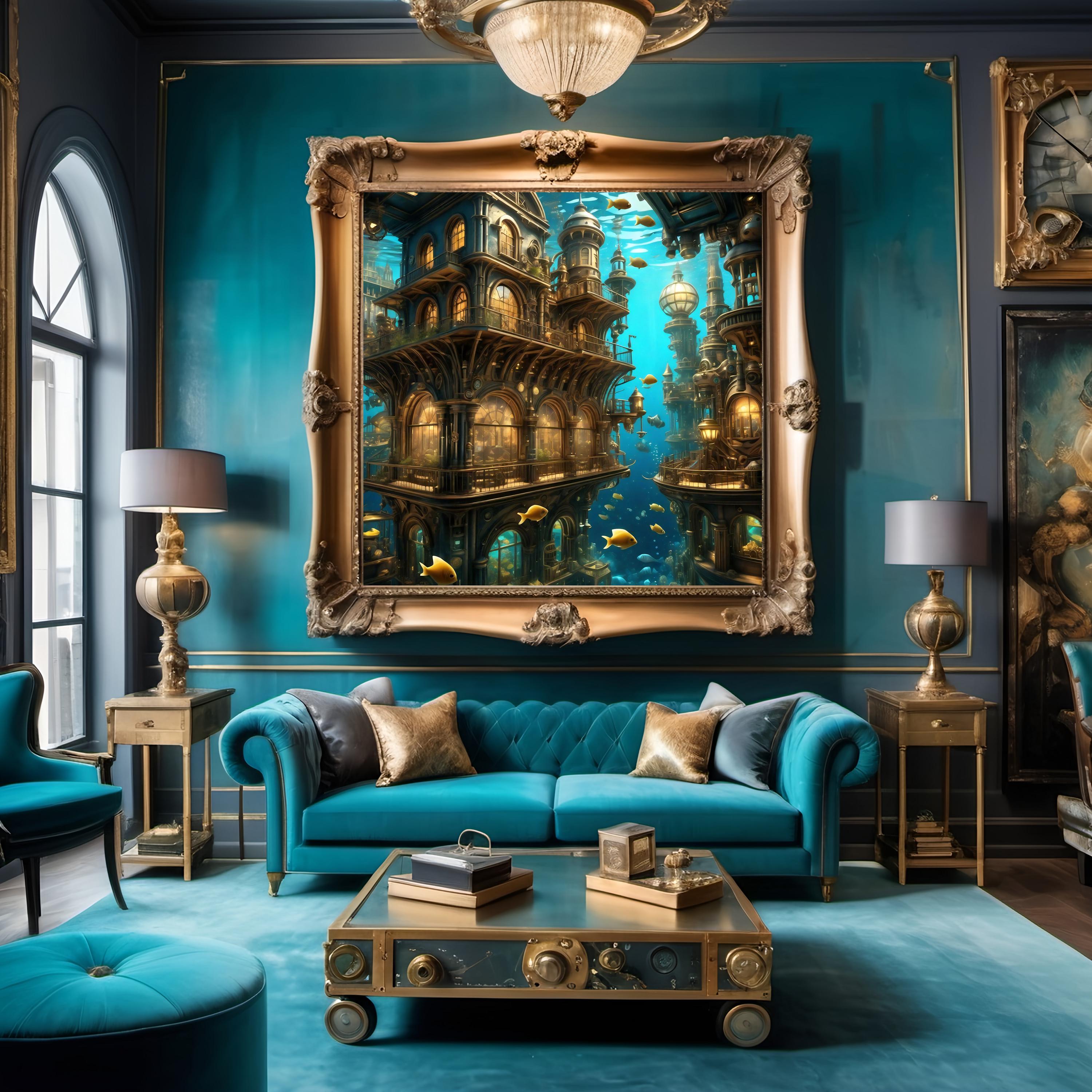Steampunk Underwater City Art Print: Nautical Sci-fi (digital Download ...