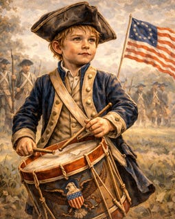 絵画 Drummer boy, war of 1812 Vintage Revolutionary War Drummer Boy: Patriotic American History