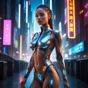 Cyberpunk Wall Art Cyborg Woman Digital Download Futuristic Sci-Fi Art Print Cyberpunk City Wall Art for Sci-Fi Lovers Gift Idea for Him