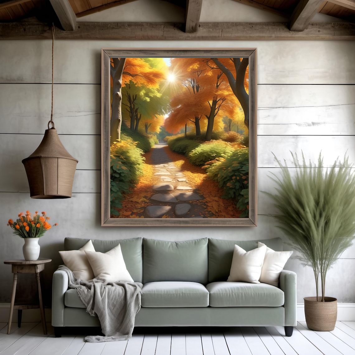 Autumn Forest Path Print: Rustic Fall Landscape Art (digital Download ...