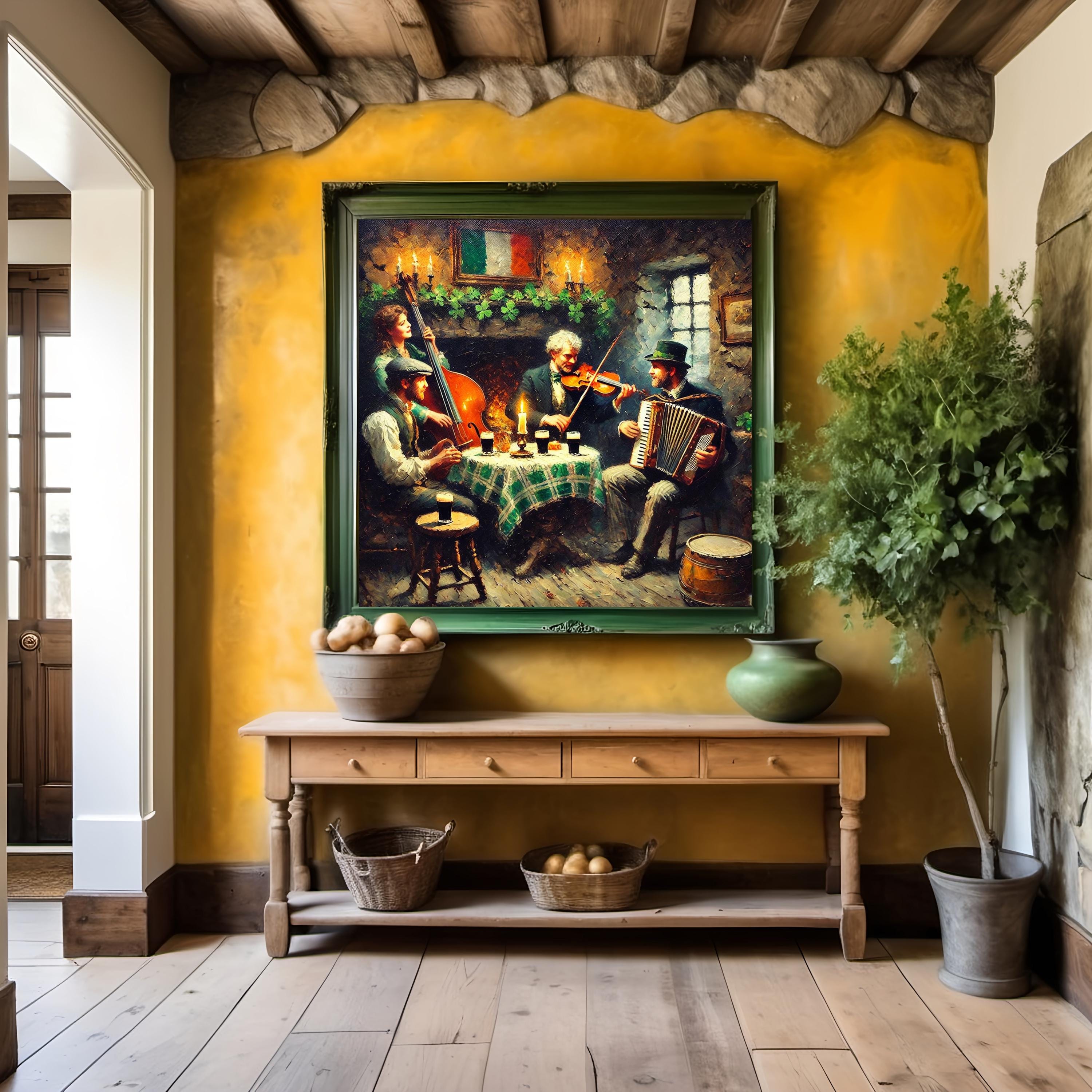 Traditional Irish Pub Band Wall Art Vintage Folk Music Digital Print ...