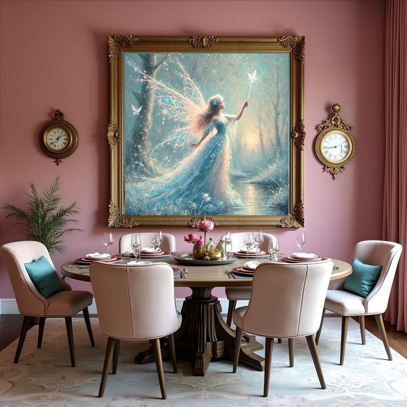 Winter Butterfly Fairy Art Print: Enchanted Moonlit Fantasy Wall Decor ...