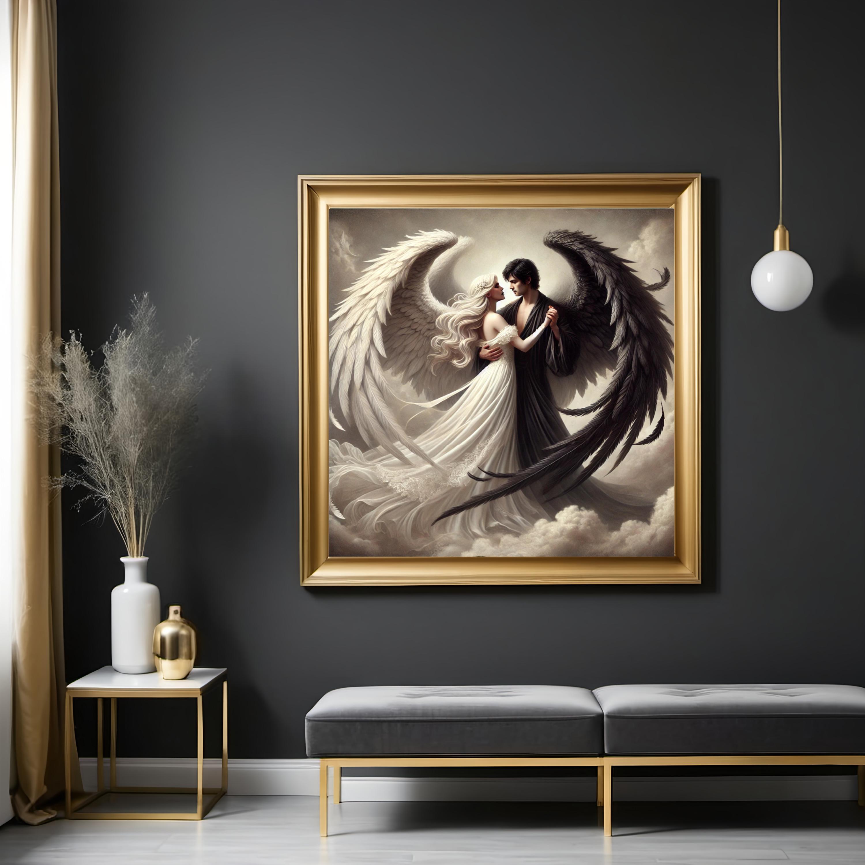 Buy Angelic Dance Digital Print: Vintage Celestial Love Story Wall