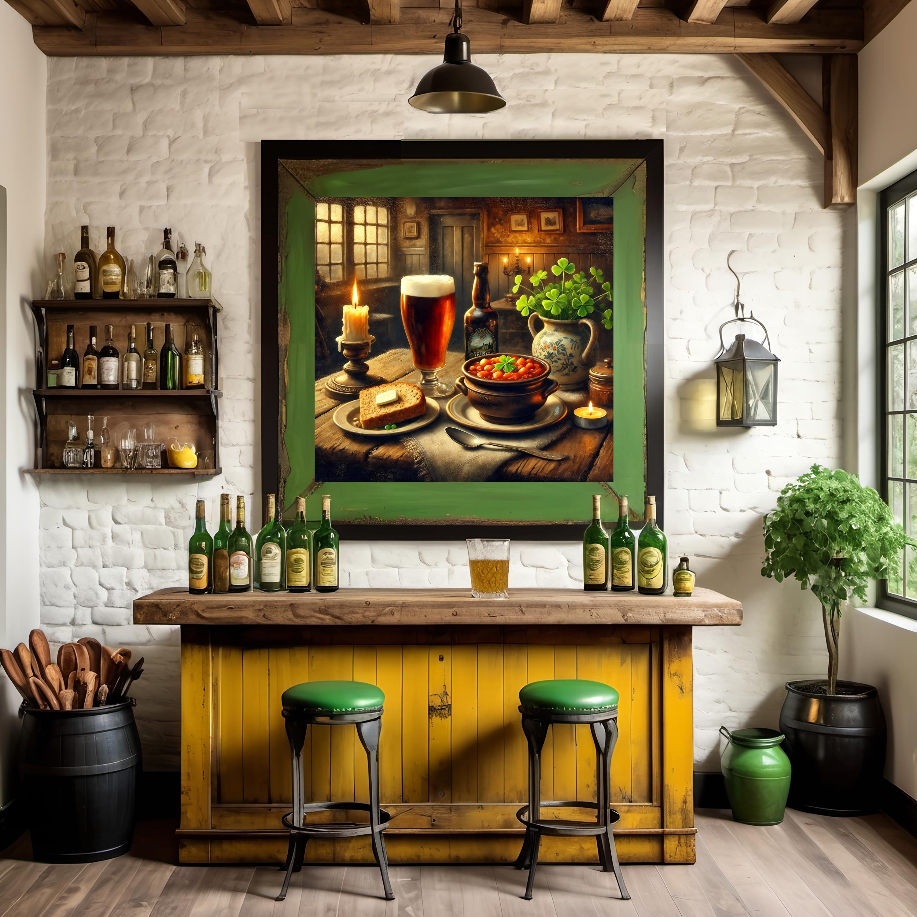 Irish Pub Still Life Art Print: Vintage Tavern Scene (digital Download ...