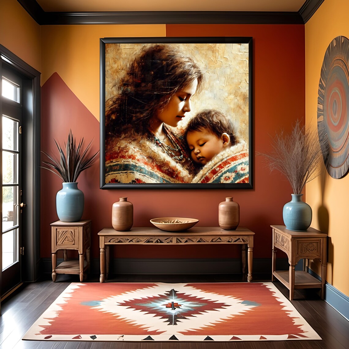 Native American Mother and Child Art Print: Impressionist Home Decor ...