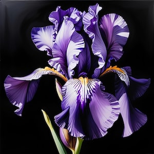 Purple Iris Floral Digital Download Elegant Botanical Wall Art Purple Flower Digital Print for Living Room Décor Flower Lover Gift Idea