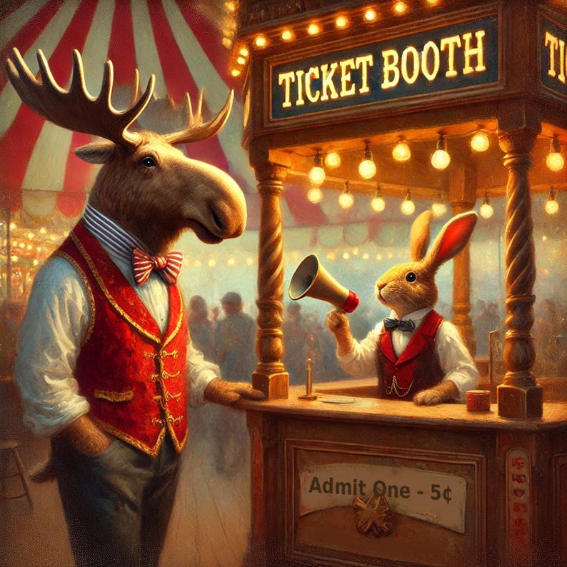 King Rabbit Booth Vintage Carnival Print: Moose & Rabbit Ticket Booth (digital Download ...