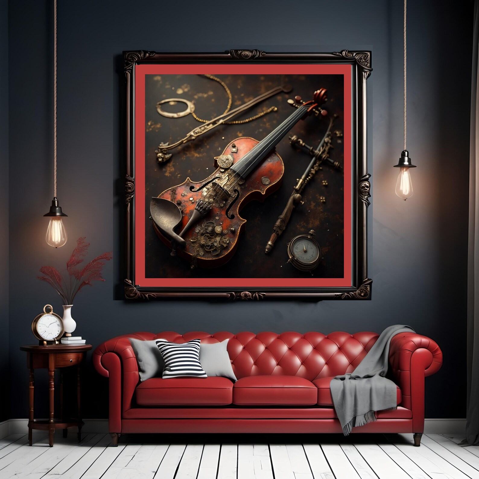 Steampunk Violin Wall Art – Intricate Vintage Instrument Decor With ...