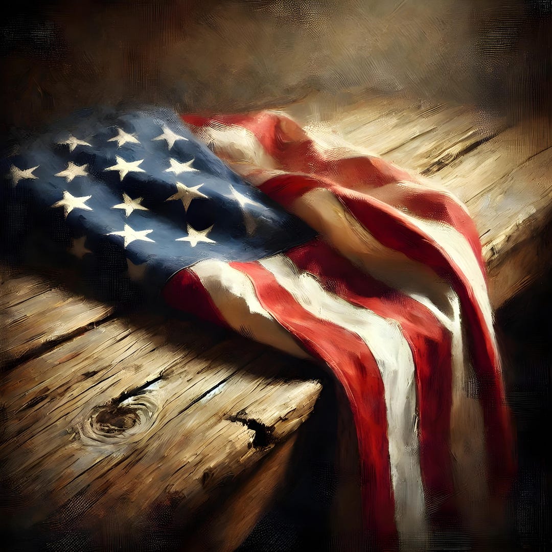 Rustic American Flag Print: Vintage Patriotic Wall Art (digital ...