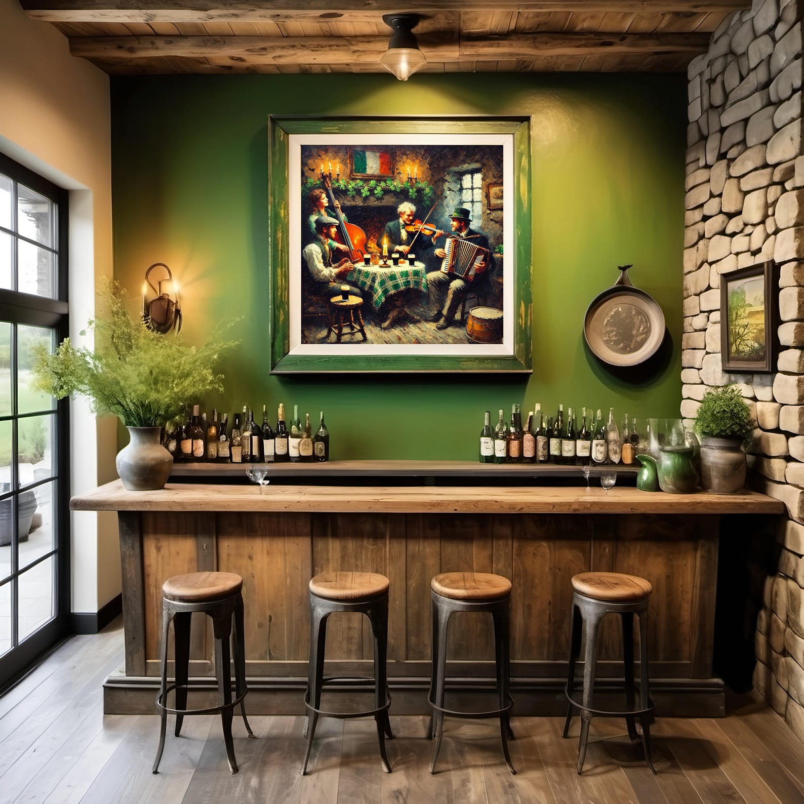 Traditional Irish Pub Band Wall Art Vintage Folk Music Digital Print ...