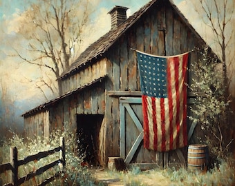 Tableau Mural Déco Imprimé Deco Panel - Drapeau Américain - Ville
