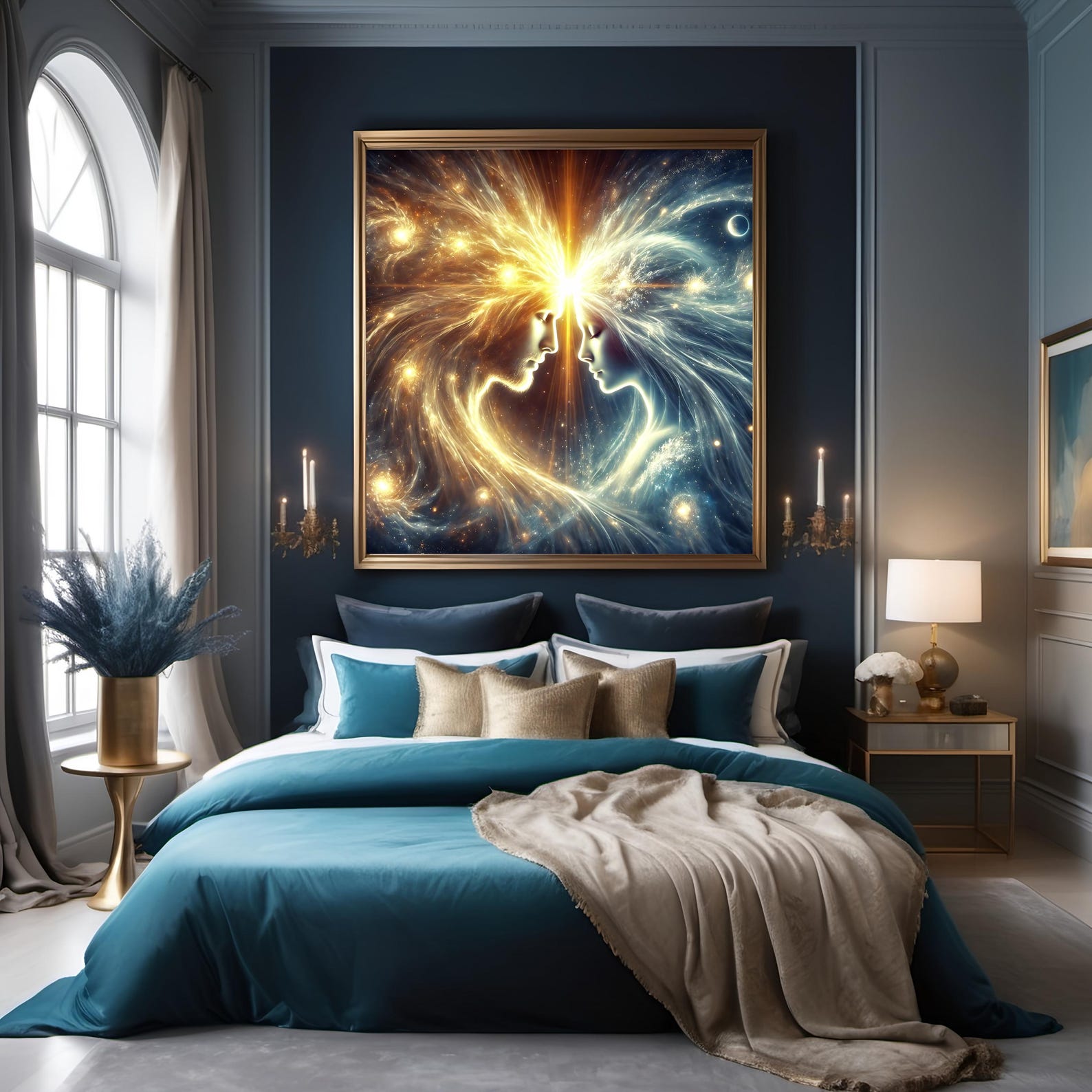 Twin Flames Cosmic Connection Art: Celestial Soulmates Digital Print - Etsy