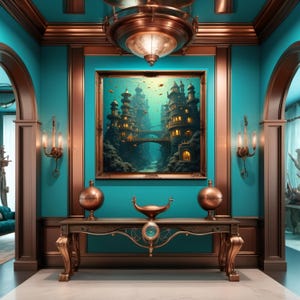 Lost Underwater Steampunk City Digital Print Nautical Fantasy Wall Art ...