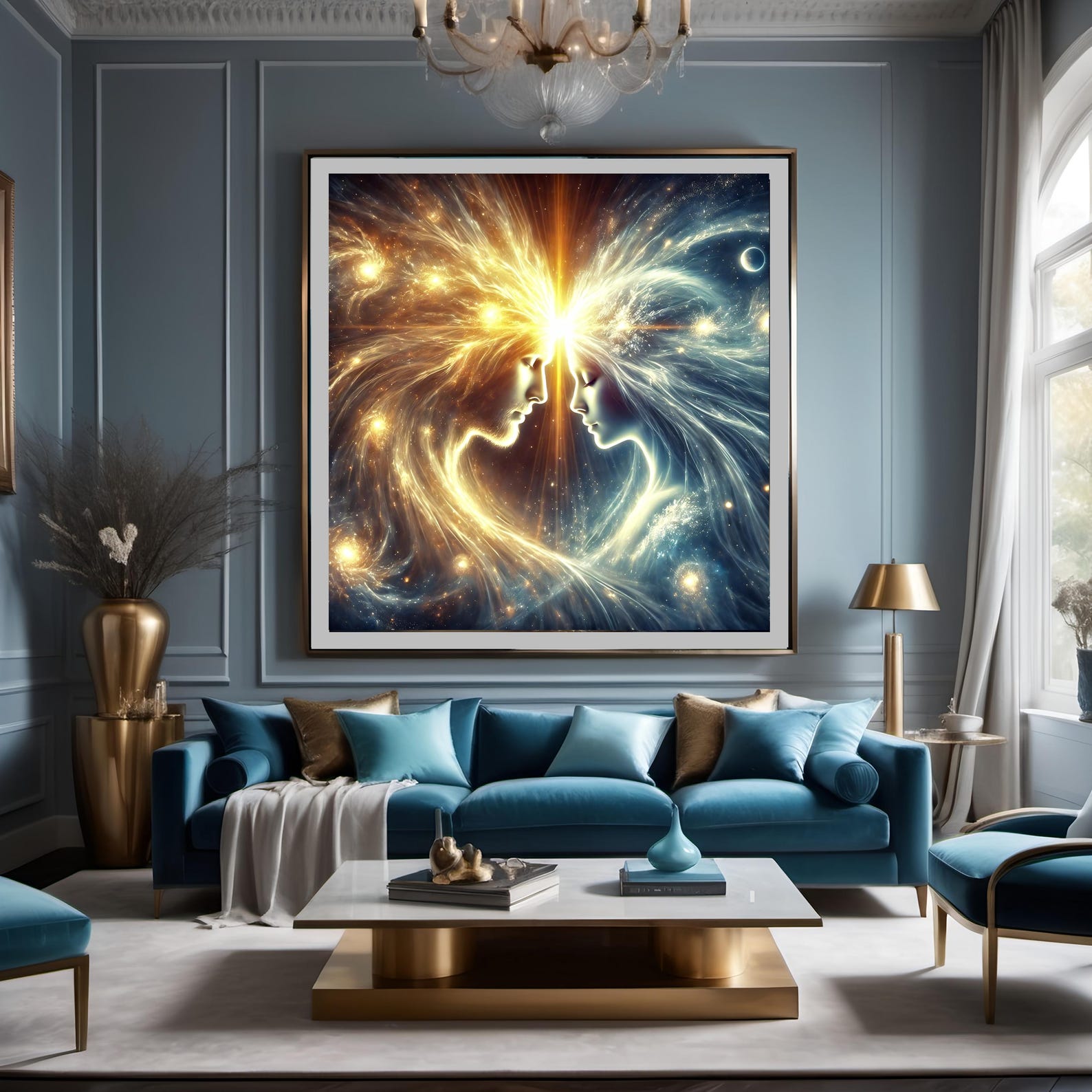 Twin Flames Cosmic Connection Art: Celestial Soulmates Digital Print - Etsy
