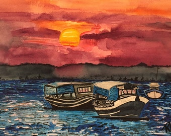 Boating at Sunset