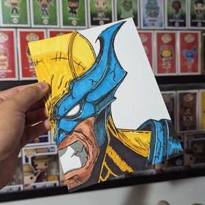 Wolverine handmade art piece, xmen comic book drawing, collectable artwork, fathers day present, wall decor for collectors, geek fandom, new