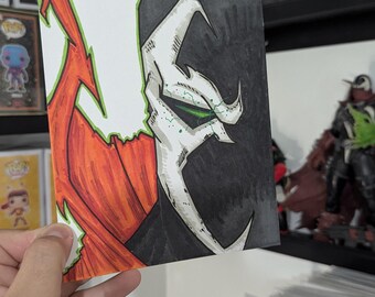 Hand Drawn Spawn Art, Comic Book Wall Decor
