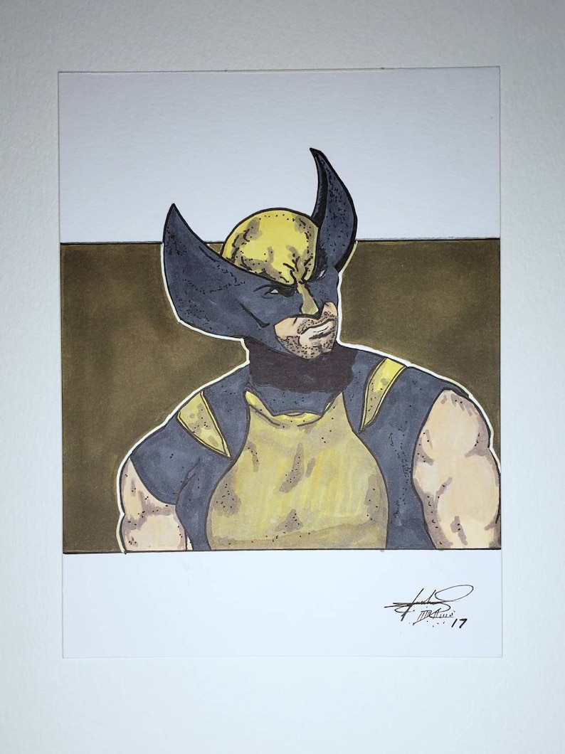 illustrations cosplay character copic markers art xmen Wolverine set of 4 artwork marvel drawings original handmade bundle sale