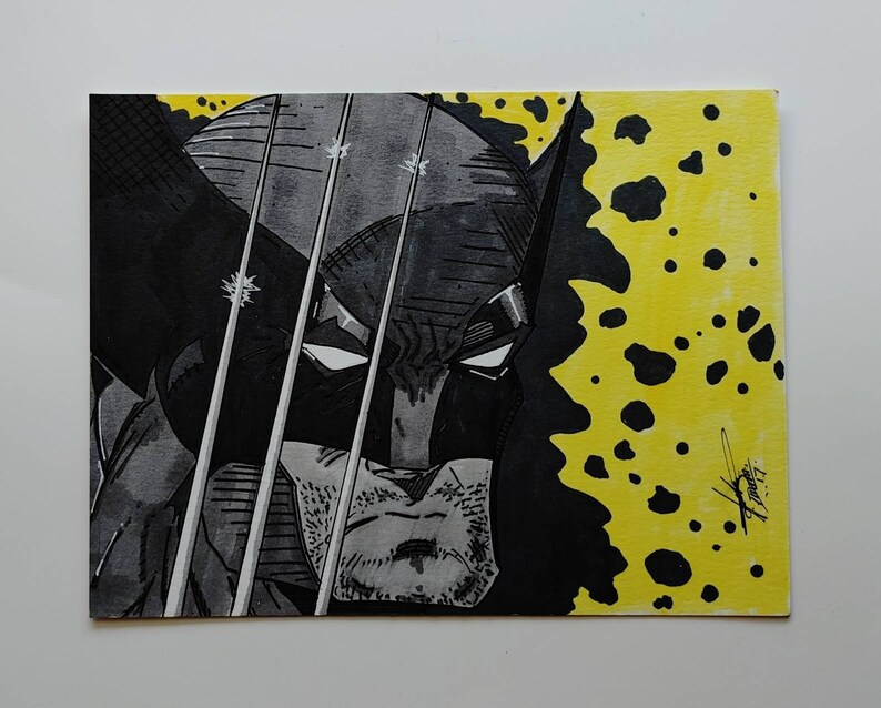 illustrations cosplay character copic markers art xmen Wolverine set of 4 artwork marvel drawings original handmade bundle sale