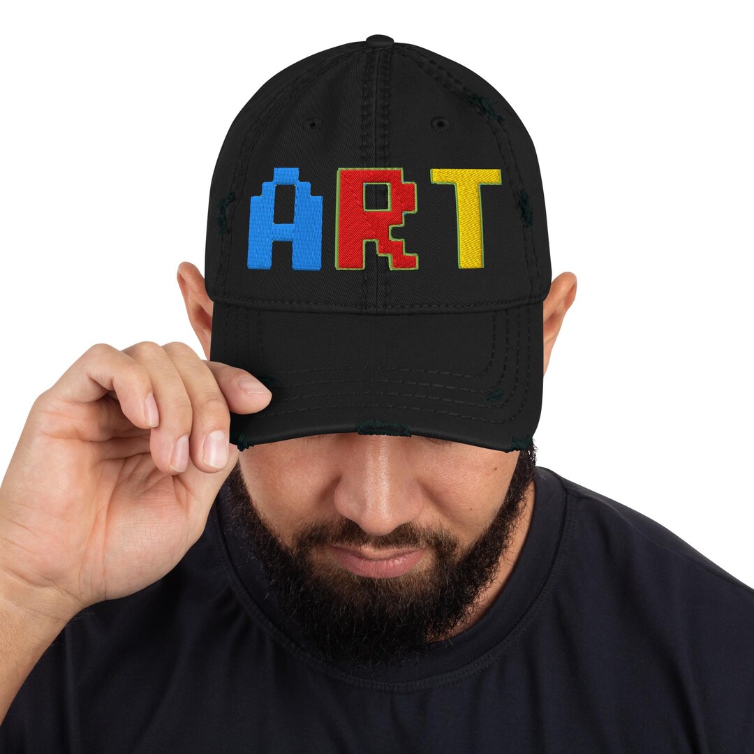 Artist Dad Hat, Embroidered Art Cap, Distressed Cotton Twill - Etsy