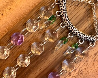 Crystal Suncatcher Glass Purple Turtle wall decor hanging Rainbow Maker 13” Sun Catcher with clear peppers