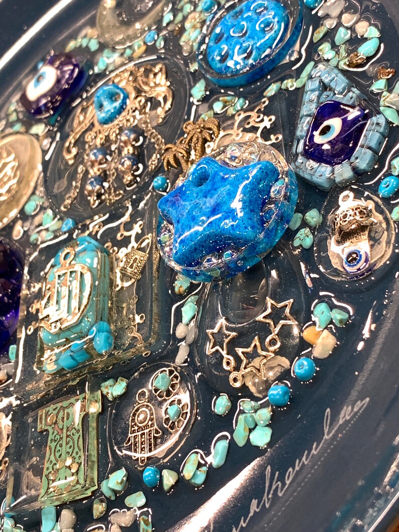 Arabic Decorative Plate With Resin Authentic Handmade Iraqi Etsy