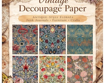 Vintage Floral Decoupage Paper for Furniture, Junk Journals & DIY Crafts