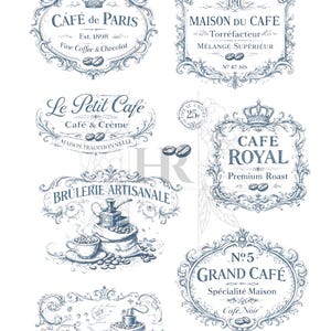 Vintage French Café Water Transfer Decals | Furniture Transfers | Coffee Labels | Farmhouse Kitchen Decor | DIY Waterslide Decals l Cafe Art image 7