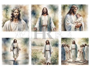 Téléchargement numérique / Clipart religieux/Clipart Jésus / Jésus PNG / PNG religieux / Clipart chrétien / Clipart Jésus aquarelle / catholique png