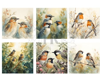 A4 Rice Paper Decoupage / Bird Rice Paper / Bird Decoupage / Animal Decoupage / Animal Rice Paper / Decoupage Spring Birds