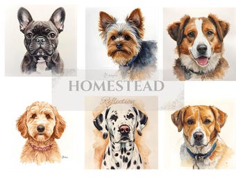 A4 Rice Paper Decoupage/Puppy Rice Paper/Dog Decoupage/ Dog Rice Paper / Animal Decoupage / Dog Ephemera/ Dog Breeds Scrapbooking Paper